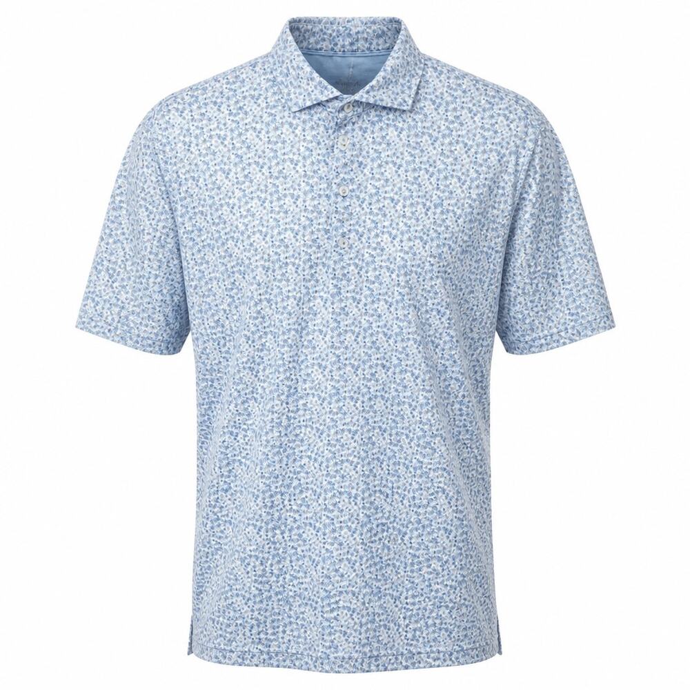 johnnie-O Alston Featherweight Golf Polo M Malibu Blue Pechanga Charity Classic